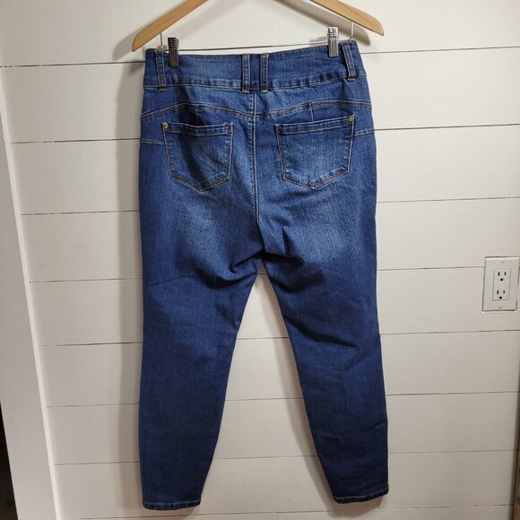 Thalia Sodi Jeans Women's sz 8 Double Button High Rise Skinny Denim Jeans - Picture 4 of 9